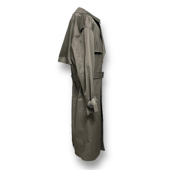 London Fog 40 Regular Khaki Belted Trench Coat Double Breasted Vintage USA - Picture 7 of 12